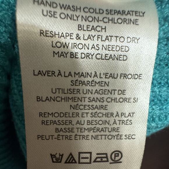 Free People Sweater Medium Womens Slouchy Ribbed Oversized Turquoise Minimalist - Picture 7 of 10